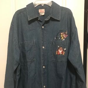 Disney Denim long sleeve button down shirt